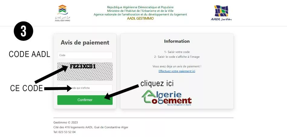 AADL gestimmo paiement en ligne etape