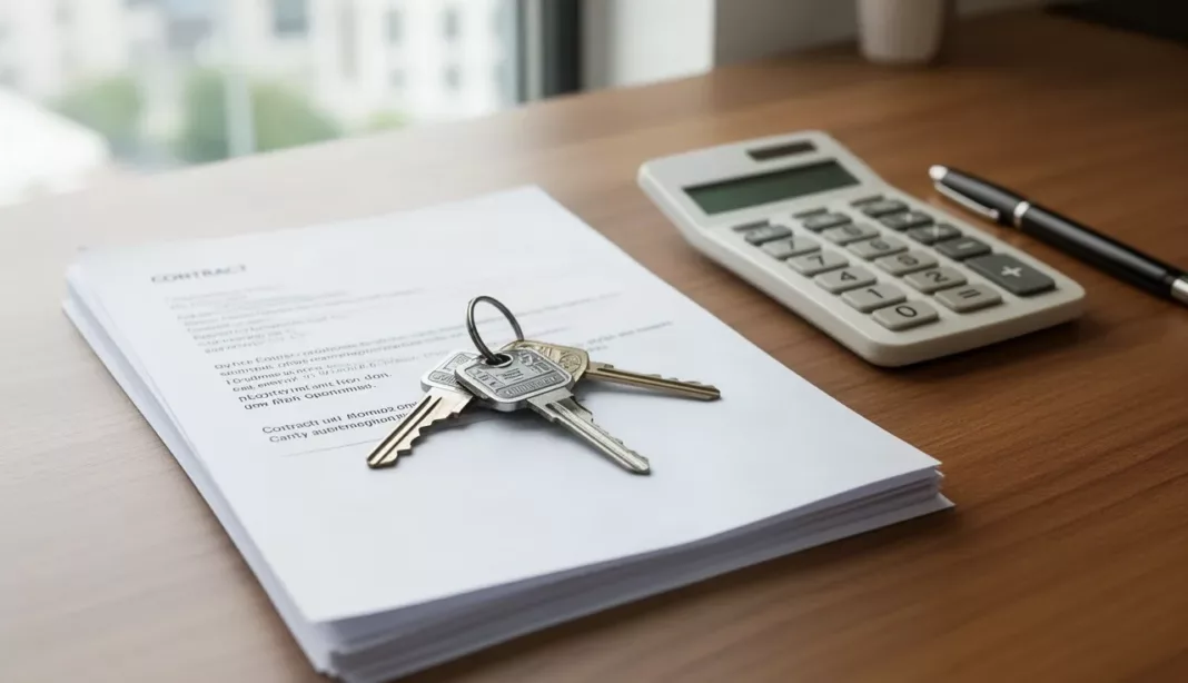 Mourabaha immobilière Clés d’appartement posées sur un contrat de financement immobilier