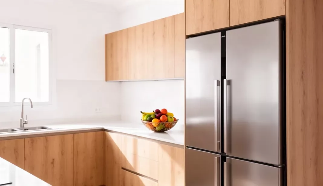 Réfrigérateur en Algérie Réfrigérateur combiné inox dans une cuisine moderne