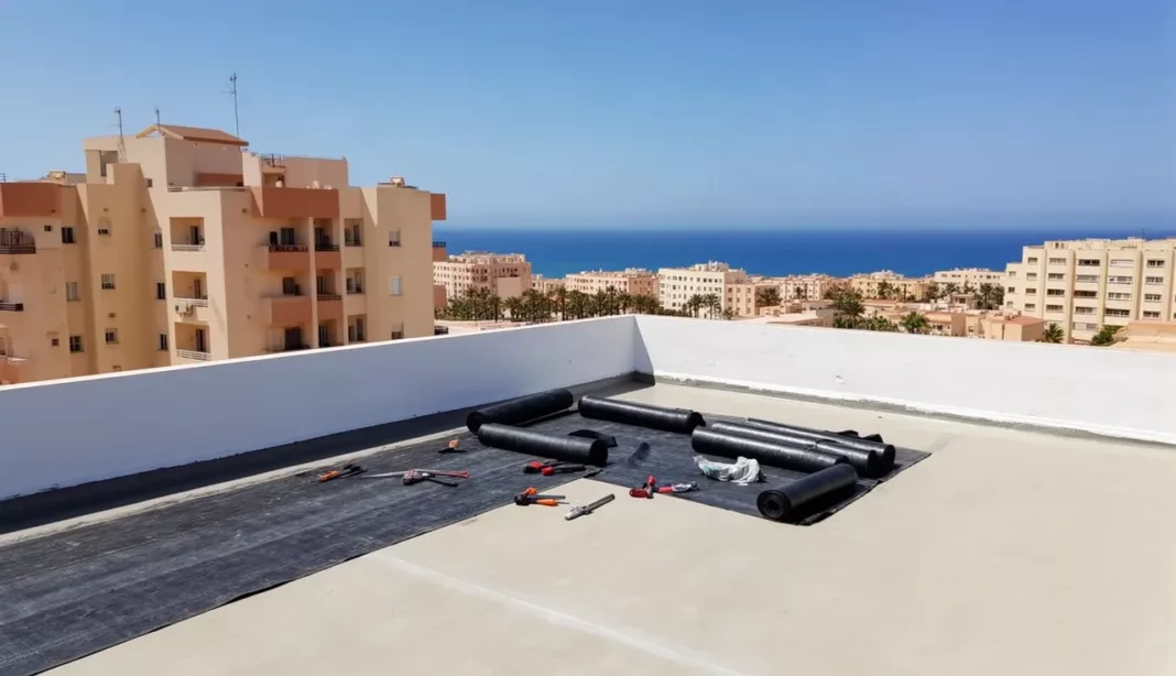 Réfection des toitures AADL Tipaza Travaux d’étanchéité sur le toit d’un immeuble AADL à Tipaza