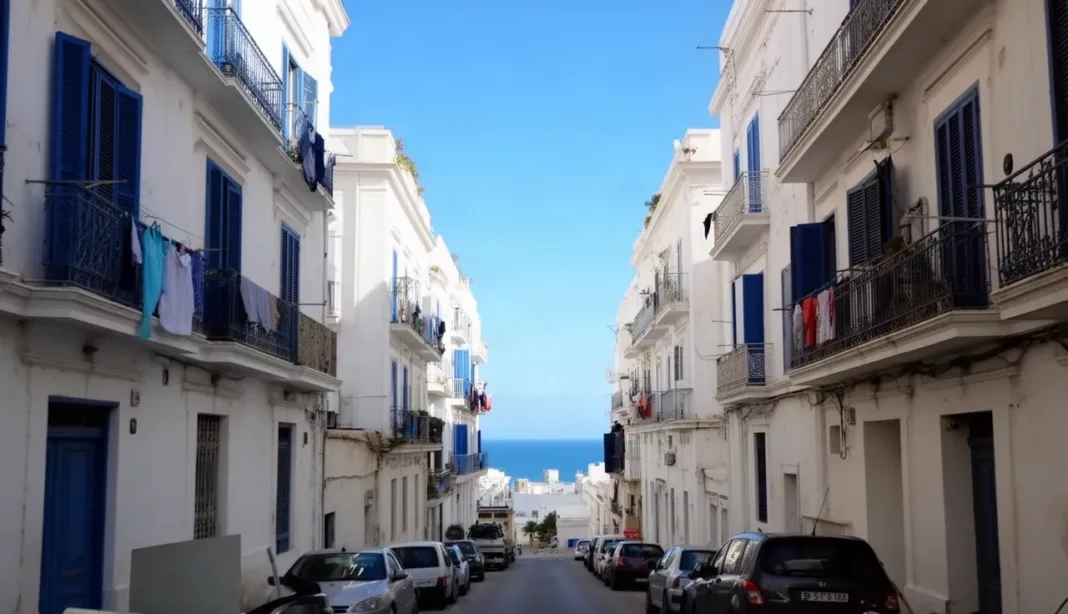 Location d’appartement à Alger Immeubles d’habitation dans une rue d’Alger