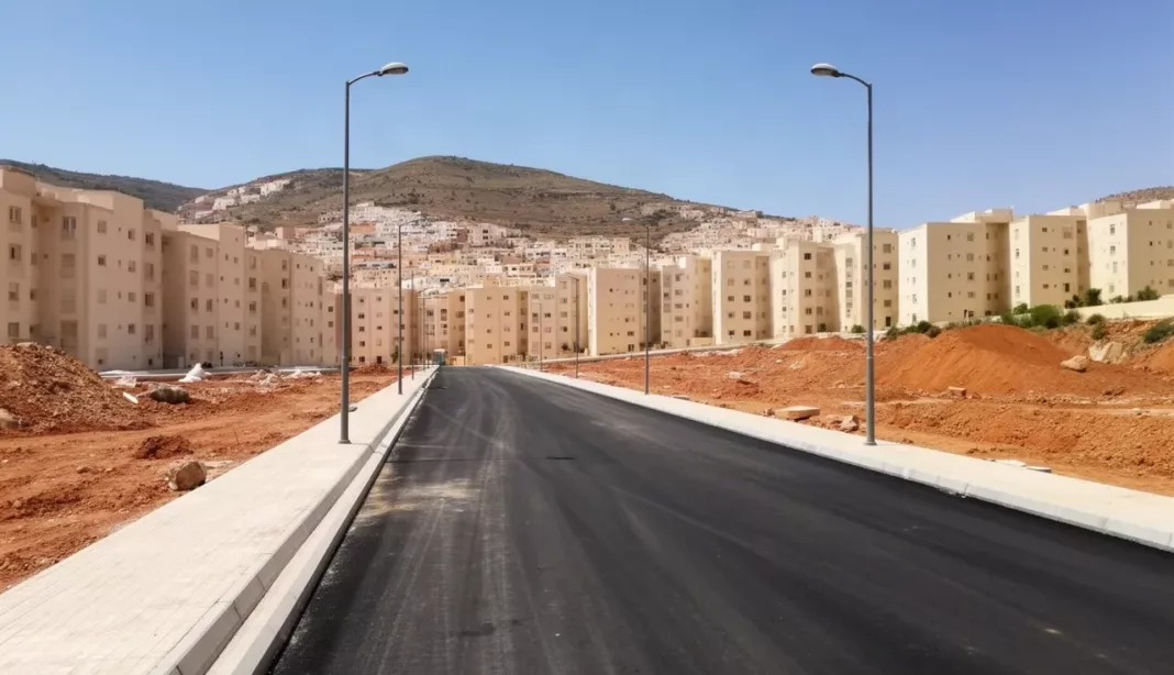 Aménagement de voies et réseaux dans une cité de logements à Médéa