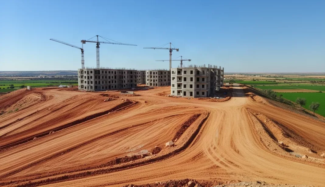 Chantier du pôle urbain de Mecharef à Tiaret